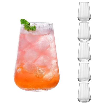 China Fashionable Elegant Whiskey Cocktail Glass 23.7OZ Drinking Water Handcrafted Glassware Crystal Highball Glasses Tumbler Clear for sale