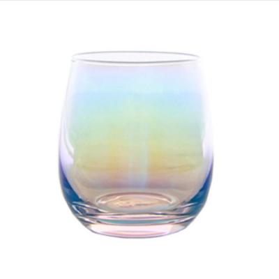 China Colored Shinning Stemless Wine Glass Food Grade 15 Ounce Stemless Wine Glass With Logo for sale