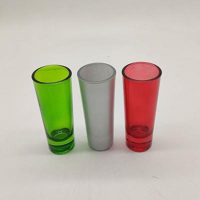 China Wholesale Home Daily Life 2 Ounce Green Shot Glass Shaped Luxury Tealight Candle Holder Glass Tumblers for sale