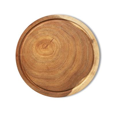 China Hot Sale Natural Edge Grain Viable Customized Log Size Cutting Board Chopper Serving Tray With Juice Groove Pizza Board for sale