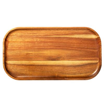 China New Product Viable 2022 Wooden Serving Tray High Quality Acacia Wood Serving Trays Custom Made Wooden Wholesale Tray for sale