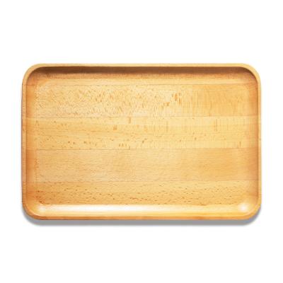 China Hot Selling Game Cookware Wooden Dishes Viable Serving Dish Kitchen Tray Beech Wood Food Serving Tray Wooden Snacks Cake Tray for sale