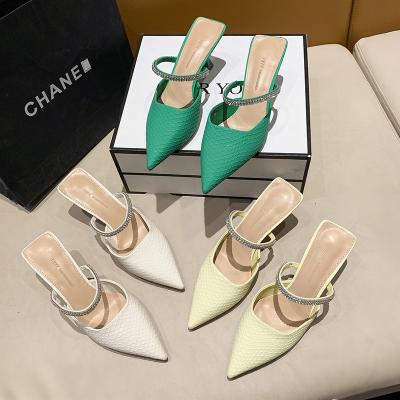 China Fashion Trend Party Wear Pumps Shoes Black Rhinestone Sexy Women Heels Sandals 2022 New Arrival for sale