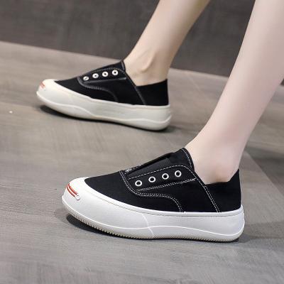 China Round Flat Shoes Basic Fabric Fashion Soft Insole Elastic Bow 2022 Top Popular Printing Stocks Women Summer Black for sale