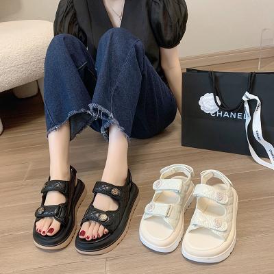 China 2022 Summer Decorative Casual Sandal Fashion Trend Design Hot Design Buckle Solid Color Slippers Summer Ladies Slippers For Women for sale