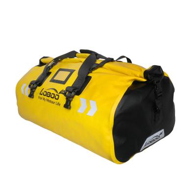 China LOBOO 66L Duffel Bag PVC Waterproof Motorcycle Tail Bag Black And Yellow Wear-Resistant for sale