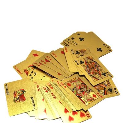 China Waterproof Plastic Playing Card Durable Game Cards Gold Foil Poker Gold Poker Cards Gold Foil for sale