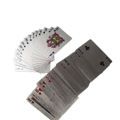 China Silver Luxury Plastic Playing Card Caniso Water Proof Poker Cod Playing Cards for sale