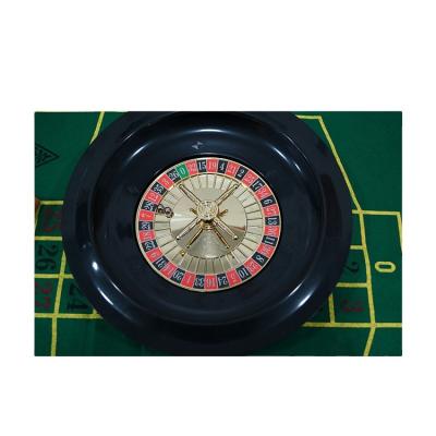 China Home/Casino/Party 5 in 1 Casino Game Set with 60pcs Poker Chips Felt Mat Dice Playing Cards Groupier Stick 6 Inch Turntable Manual Roulette for sale