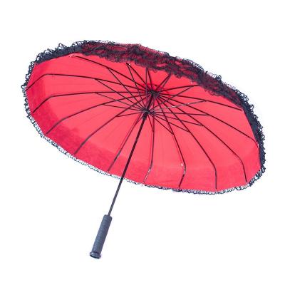 China New High Quality Pagoda Lace Umbrella Terrace Wedding Umbrella Chinese Paper Lace Umbrella for sale