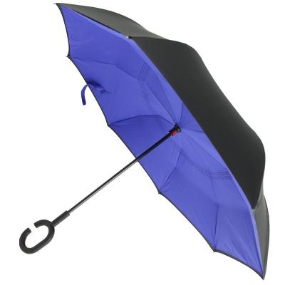 China High Quality Custom Printed Double Layer C Handle Reverse Inverted Umbrella Inside Out for sale