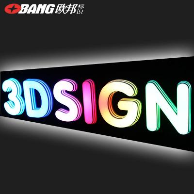 China Outdoor Chain Store 3D Letters With Stainless Plastic LED Frame 3mm Channel Front Signs for sale