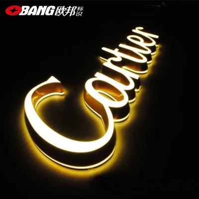 China Chain Store Acrylic Top Front Lighted Led Sign With SS Metal Frame Led Letter Sign for sale