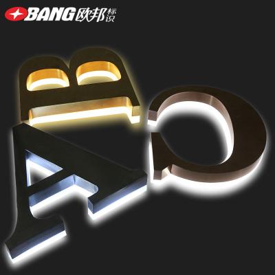 China Chain Store Led Backlight Metal Signs Brushed Stainless Steel Metal Letters for sale