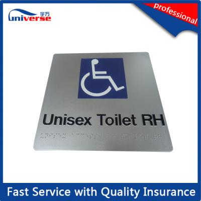 China Silver Black Rigid Plastic Signs for Unisex Toilet RH , Australia Standard for sale