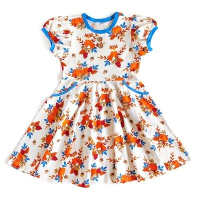 China Newly Arrival Sustainable Thanksgiving Dress Cute Little Girls Ruffle Dress for sale