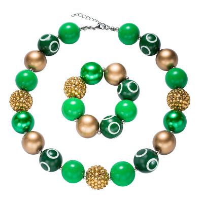 China New Cute Popular Christmas Set Beaded Children's Necklace + Bracelet Set for sale