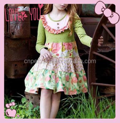 China 2022 new spring children's casual clothes remake baby giggle moon remake clothes flower printing spring dress for sale