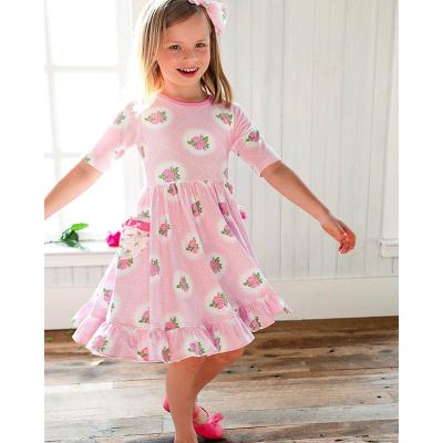 China 2022 Summer Breathable Spring Flower Girl Dresses Children Flower Kids Dresses Print Babies Floral Dresses for sale