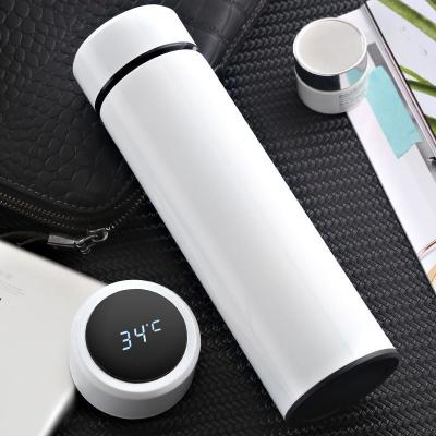 China OLERD 2021 Smart Double Wall 500ml Stainless Steel Vacuum Sustainable Water Bottle With LED Temperature Display for sale