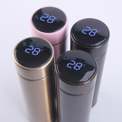 China Viable Customized Logo 500ml Stainless Steel Water Bottle Thermos Smart Cup Led Digital Display for sale