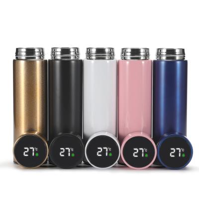 China Custom Temperature Display 500ml Stainless Steel Thermos Flask LED Temperature Display Smart Thermos Bottle for sale