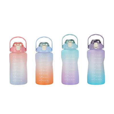 China Viable Half Gallon Motivational Water Bottle with Straw and Time Marker 1.5L and 2L Capacity for sale