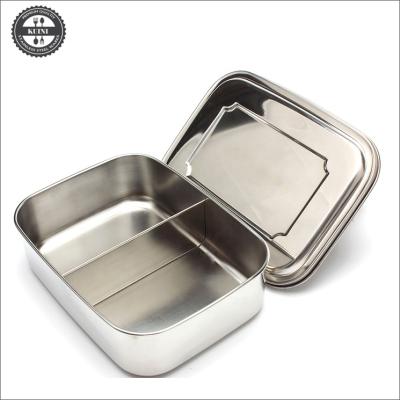 China Bento Lunch Box Stainless Steel 304 two compartments Bento Lunch Box for sale