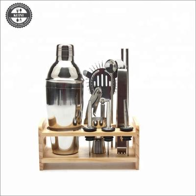 China Sustainable 13 Pcs Set Stainless Steel Bar Cocktail Shaker Gift Set for sale