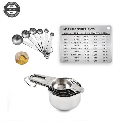 China Set of 14 pcs stainless steel 18/8 sustainable measuring cups and measuring cups for sale