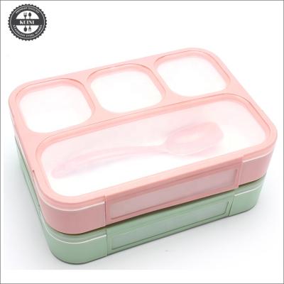 China Bento 4 Compartments Microwavable Plastic Leakproof Lunch Box for sale