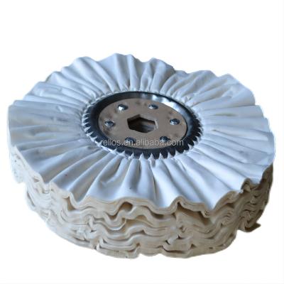 China Durable Mechanical Machine Wheel Polishing Buff With Round Bore Hole Soft White Mirror for sale