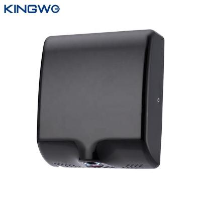 China Hotel Matte Black Stainless Steel HEPA LED Commercial Automatic Jet Hand Dryer UV Light for sale