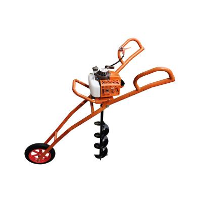 China Easy Start Hand Push Earth Auger Hole Digger Trolley 63cc Earth Auger Drill for sale