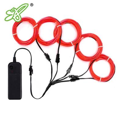 China Offers 360 Degree Illumination Red EL Wire Neon Lights Kit with 4 Modes Portable Battery Operated for DIY Party Decoration, 5 by 1-Meter for sale