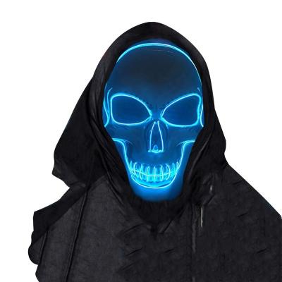 China Eco-friendly Materia Halloween LED Mask, EL Wire Light Creepy Skull Mask, Cosplay Creepy Mask for Festival Parties Costume for sale