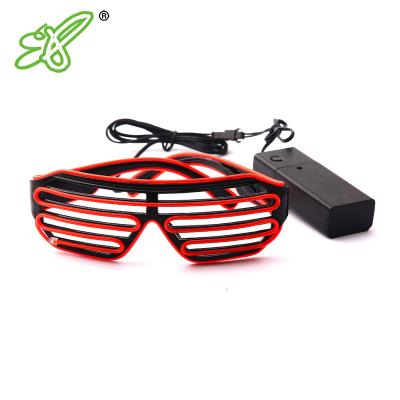 China Platic Shutter EL Wire Neon Glass Flashing Sunglasses LED Praise Light Up Costumes for 80s, EDM, Party for sale