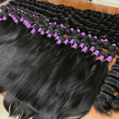 China Wholesale Raw Silky Straight Wave Indian Hair Weaving, Wholesale Raw Indian Hair From India Temple, Raw Human Remy Virgin Indian Hair 100 for sale