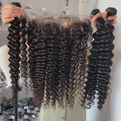 China Unprocessed Silky Straight Wave Raw Indian Hair Volume , 10a Indian Virgin Hair With Frontal , Raw Virgin Hair Bundles And Frontal Vendor for sale