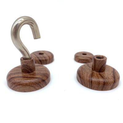 China 2019 Latest Freed Magnet Fashion Wave Wood Heavy Duty Neodymium Magnetic Hook Industrial for sale