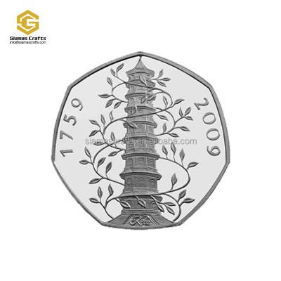 China Custom Silver 50p Worldwide 1759 2009 Queens Elizabeth Kew Garden Coin for sale