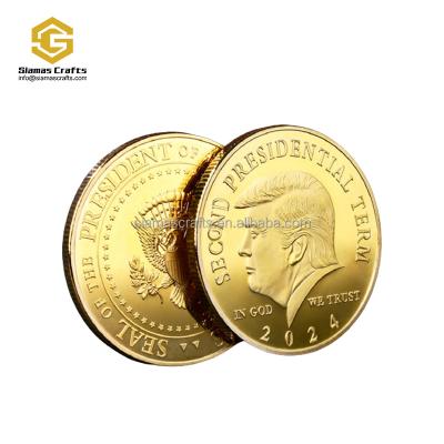 China Worldwide Second President's Coin Gold Plated Commemorative Donald Trump 2024 Presidential Challenge Coin for sale