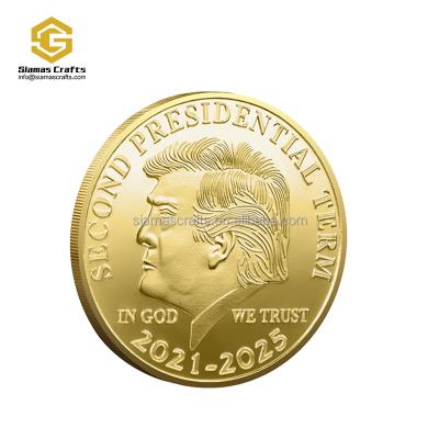 China 2024 Popular Custom Logo Design Trump Gold Coin Worldwide Plated Metal Coin United States President Trump Commemorative Metal Coin for sale