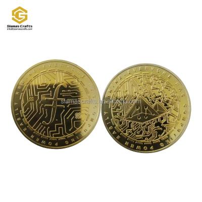 China Global Original Commemorative Bitcoin Collectors BTC Values ​​Old 24k Gold Coin Metal Gold Plated Filecoin Coin for sale