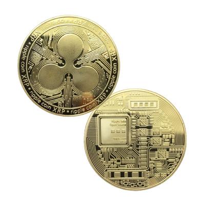 China Worldwide Custom Copper Silver Gold Plated Metal Metal Bitcoin Litecoin Ethereum Souvenir Ripple Xrp Coin Crypto for sale