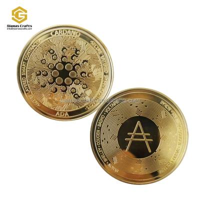 China Global Promo Coin Cryptocurrency crypto Bitcoin Virtual Gold Plated Cardano ADA Challenge Art Coin for sale