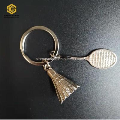 China Creative feather head badminton 3d metal souvenir gifts fashion match gift main chain factory for sale