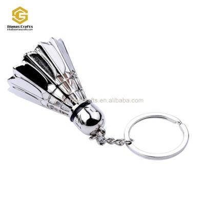 China Cheap Promotional Badminton Sports 3D Metal Souvenir Gifts Factory Fashion Key Chain Key Ring for sale