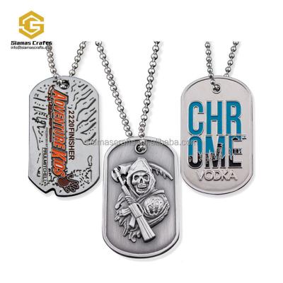 China Worldwide Wholesale Embossing Metal Army Dog Tag Military Engraved Collar for sale