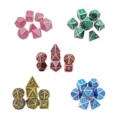 China Nontoxic. Custom Metal Game d6 d20 d4 d12 d24 zinc alloy dice set eco - friendly for sale